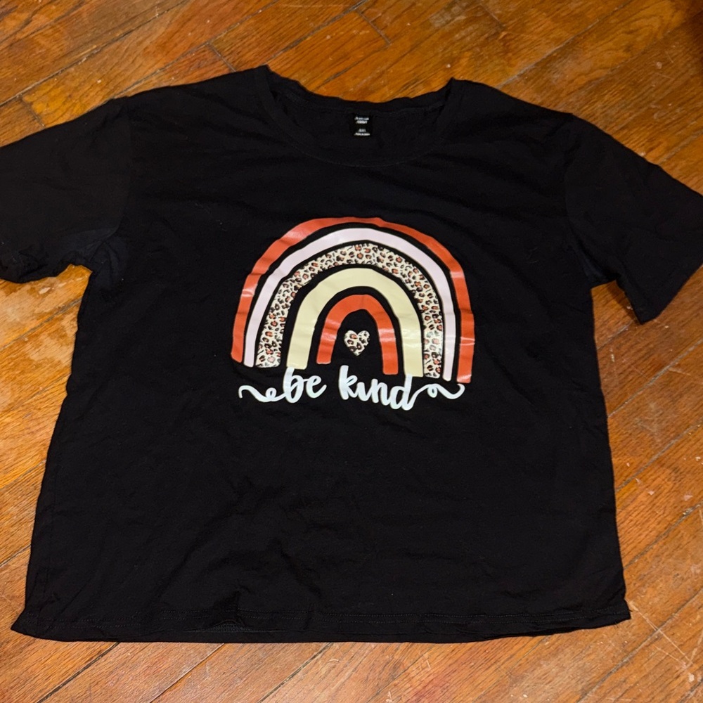 Women’s Black 'Be Kind' T-Shirt XL Plus Tshirt